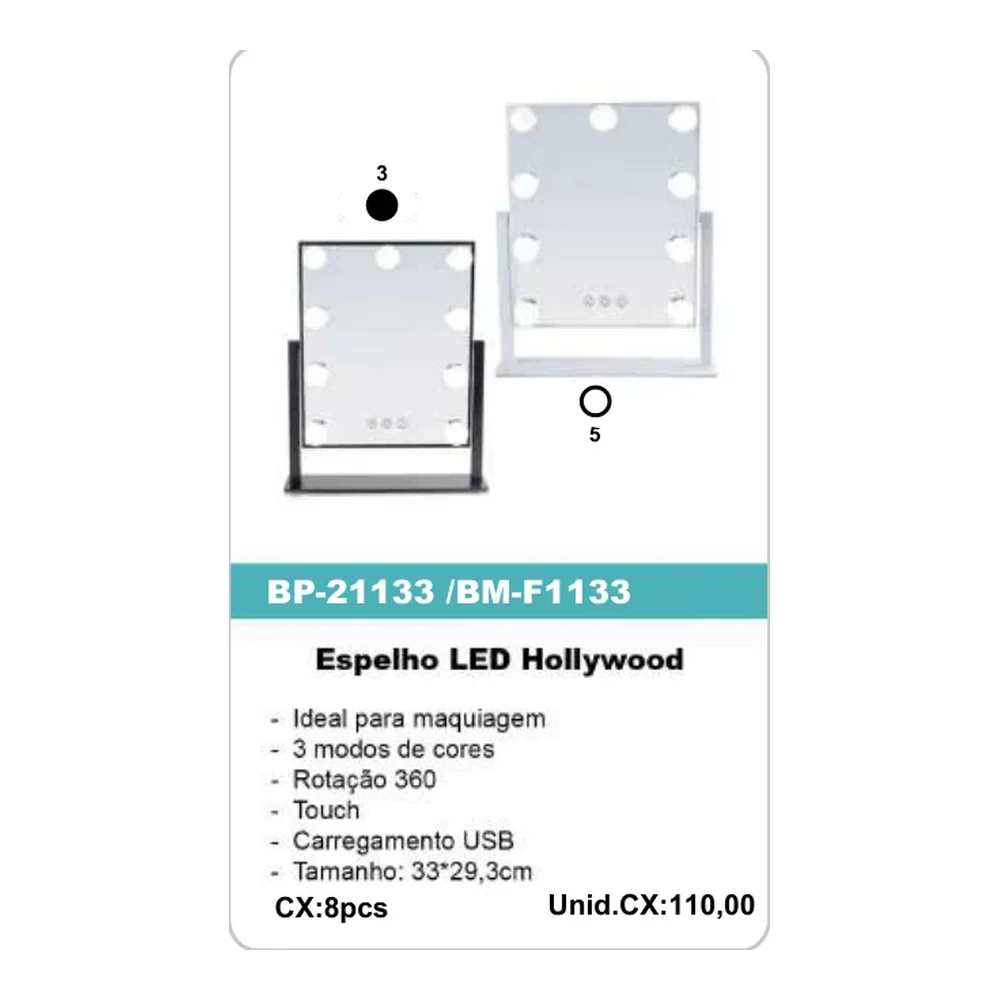 Espelho LED Hollywood BP-21133