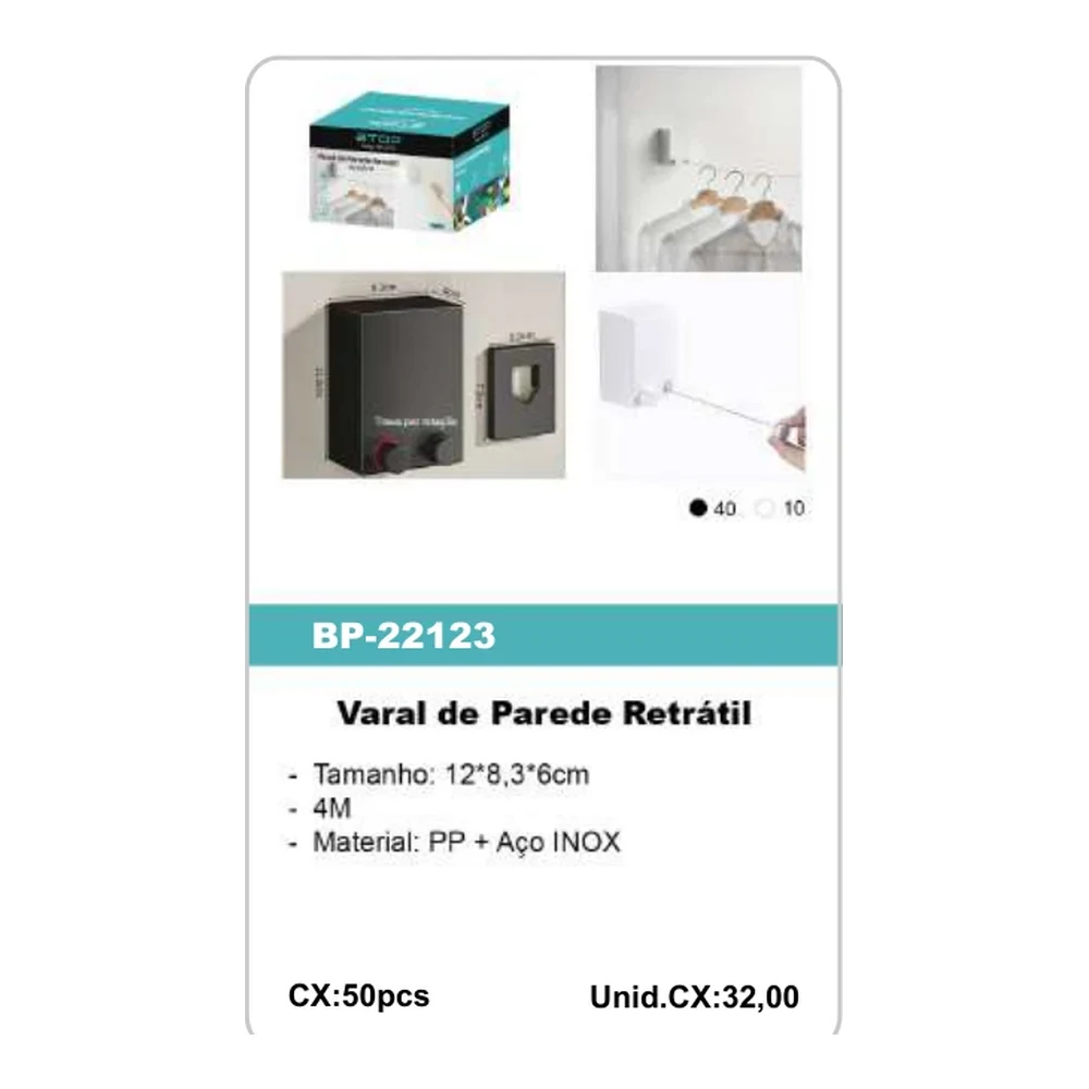 Varal de Parede Retrátil BP-22123