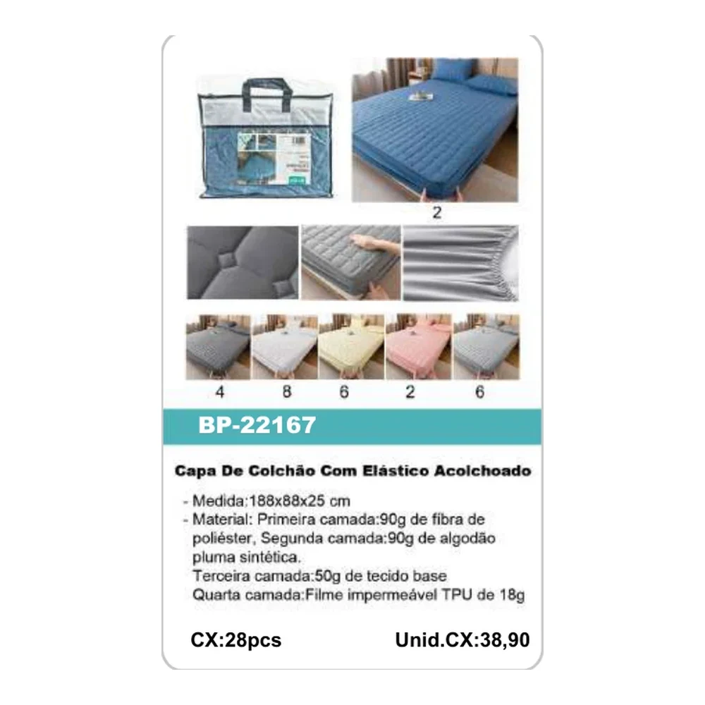 Capa De Colchão Com Elástico Acolchoado BP-22167