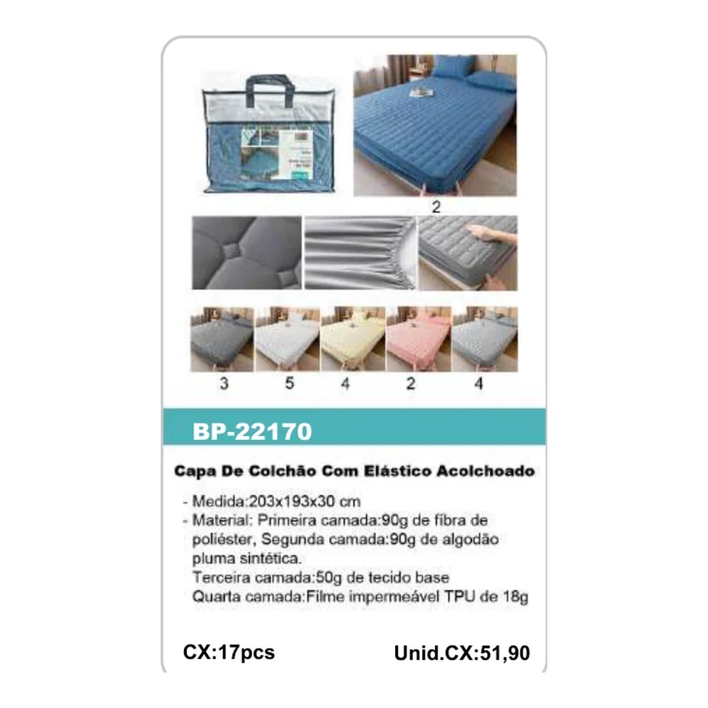 Capa De Colchão Com Elástico Acolchoado BP-22170