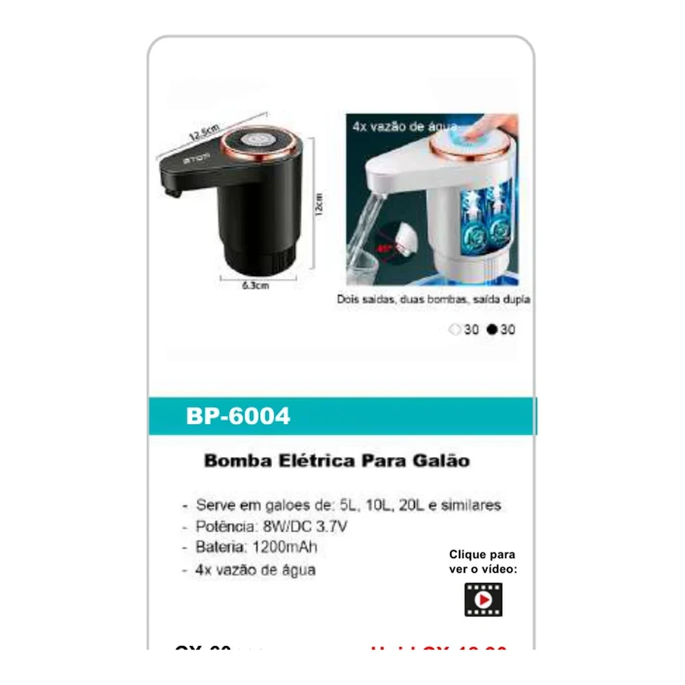 Bomba Elétrica Para Galao BP-6004