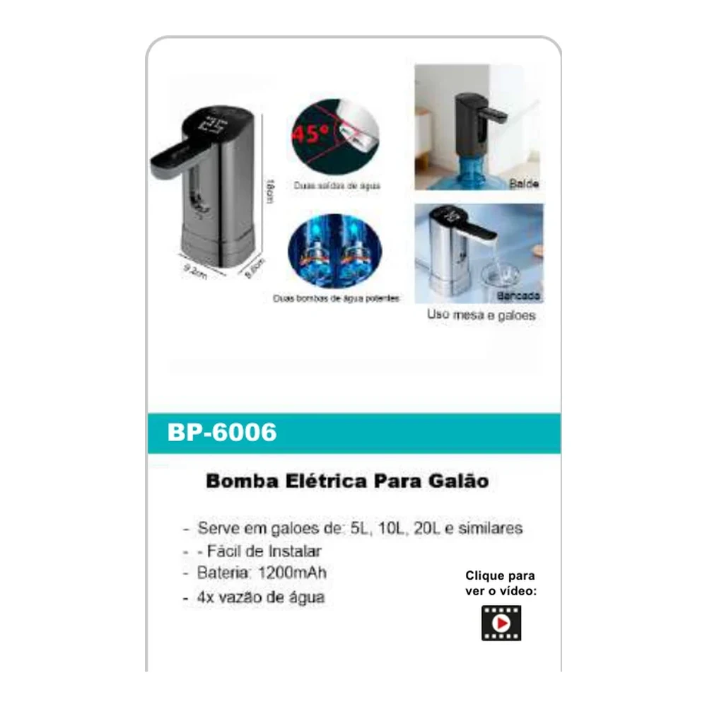 Bomba Elétrica Para Galao BP-6006