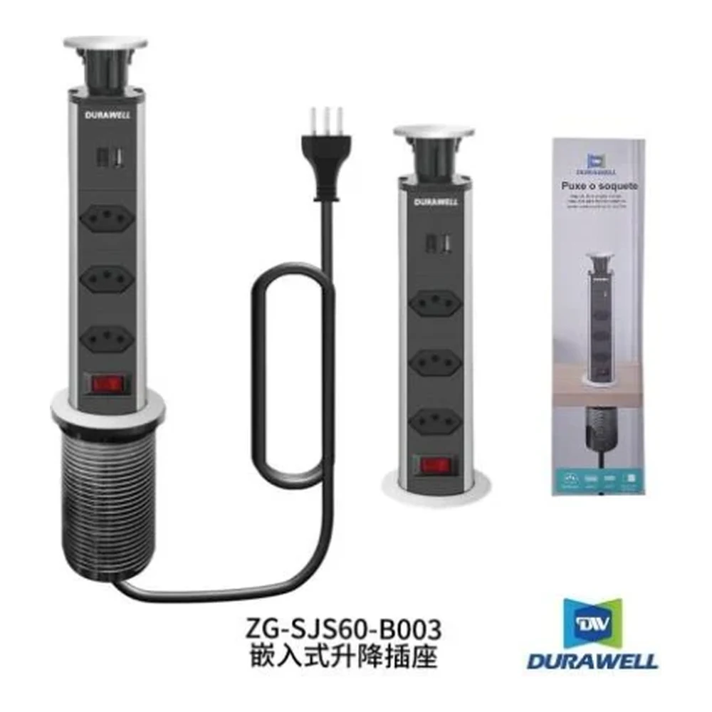 Tomada de Elevação Embutida USB-A*1、USB-C*1