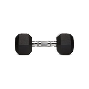 Basics Rubber Encased Hex Dumbbell Hand Weight