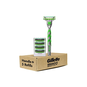 Gillette Mach3 Sensitive Men's Razor Handle + 5 Refills
