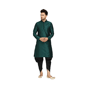 Larwa  Men Kurta and Salwar Set Art Silk