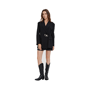 Women's Faux Wool Coat with Notch Collar