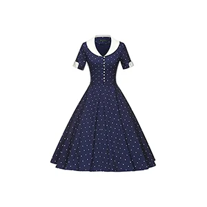 GownTown Womens 1950s Cape Collar Vintage Swing Stretchy Dresses