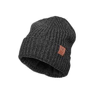 Knit Beanie Hat, Winter Thermal Thick Polar Fleece Snow Skull Cap for Men