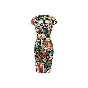 GRACE KARIN Women's 50s Vintage Pencil Dress Cap Sleeve Wiggle Dress