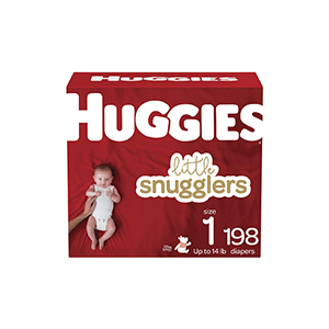Baby Diapers Size 1, 198 Ct, Huggies Little Snugglers, Designed for gentle skin protection